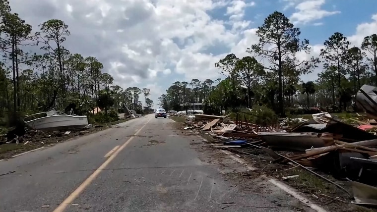 Video shows extensive damage to Florida roofs, docks and boats in Helene aftermath