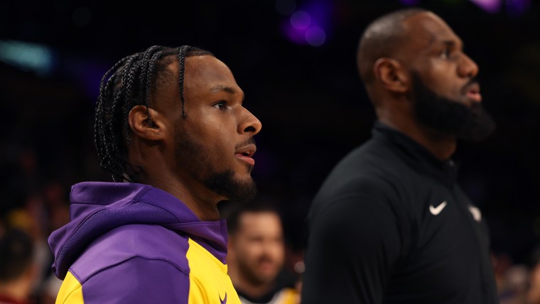 Father-son duo Lebron James, Bronny play together in NBA season opener