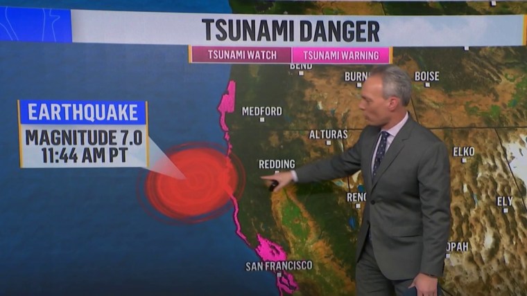 Tsunami danger map california