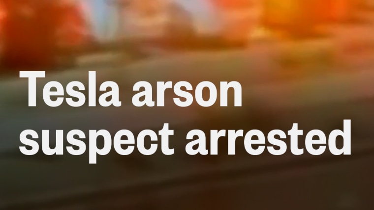 Suspect arrested in Tesla arson attack
