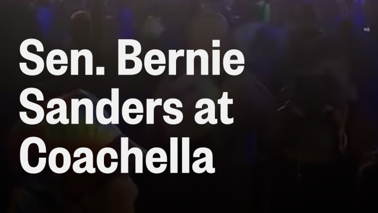Bernie Sanders introduces signer Caliro at Coachella