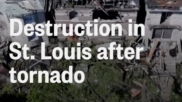 Drone video shows tornado destruction in St. Louis