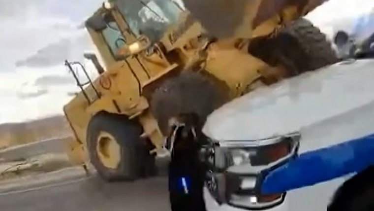 Insane Video Shows Man Arrested After Trying To Ram Police With Stolen Bulldozer