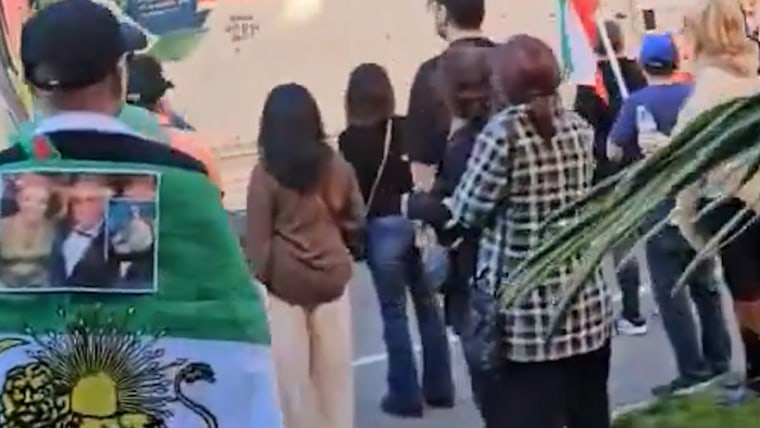 U-Haul drives through a crowd of anti-Iran protesters插图