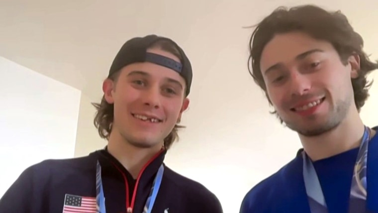 Jack and Quinn Hughes Celebrate Gold Medal Win on TODAY