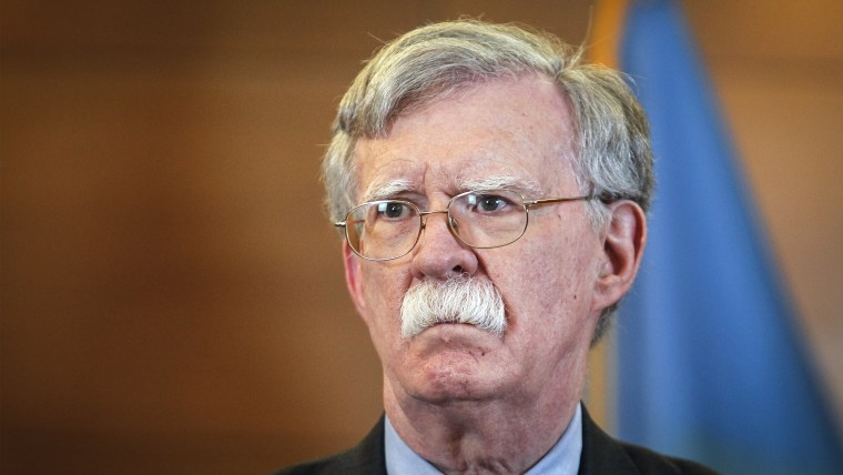 National Security Advisor John Bolton speaks during his a press-conference in Kiev, Ukraine, on Aug. 28, 2019.