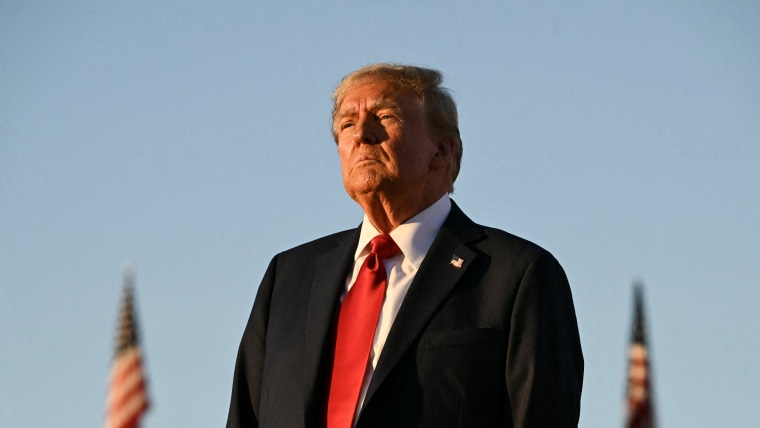 Former US President and Republican presidential candidate Donald Trump  in Butler, Pa. on Oct. 5, 2024.