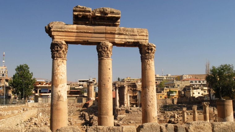 Temple of Bacchus considered the best-preserved Roman temple of its size, is part of Baalbek's immense semi ruins