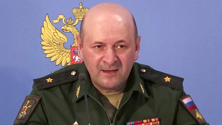 Igor Kirillov, head of the Russian Defence Ministry's radiological, biological and chemical protection unit, speaking in Moscow in 2018. 