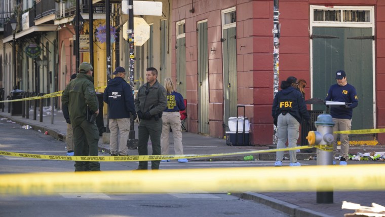 The FBI investigates the area on Orleans St and Bourbon Street