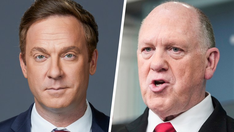 A split composite image of Jonatham Lemire, left, and Tom Homan