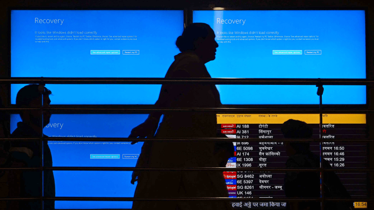 Crowdstrike Microsoft Tech Glitch Halts Operations At Delhi Airports blue screen of death recovery