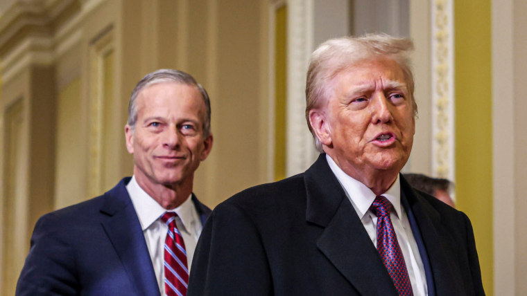 John Thune and Donald Trump.