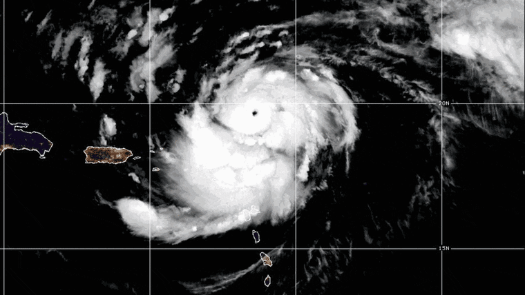 A satellite view of Hurricane Erin