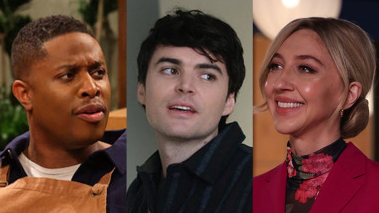 A split composite of Devon Walker, Michael Longfellow and Heidi Gardner.