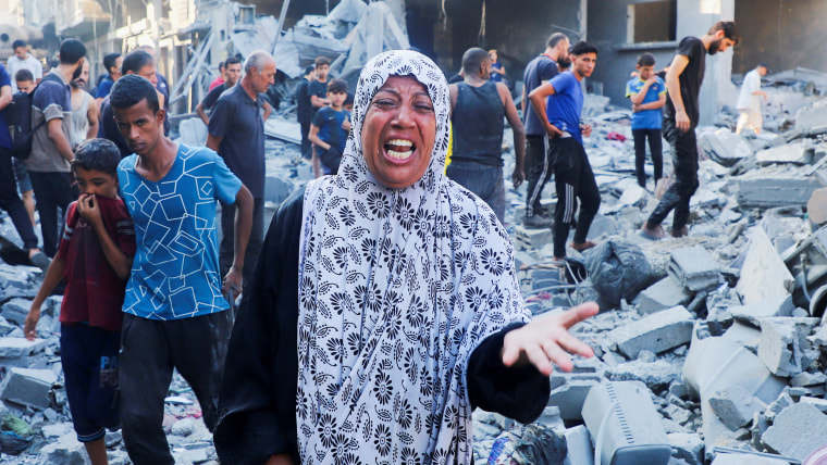 Aftermath of an overnight Israeli strike on a house, in Gaza City