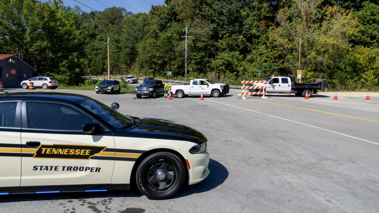 Law enforcement at AES entrance.