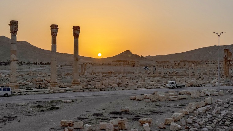 Traces of war in Syria's ancient city of Palmyra.