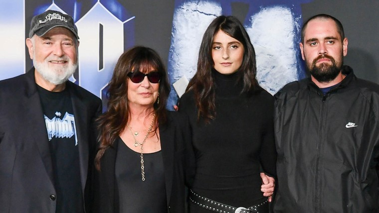 Rob Reiner, Michele Singer Reiner, Romy Reiner and Nick Reiner arrive at the premiere of "Spinal Tap II: The End Continues"
