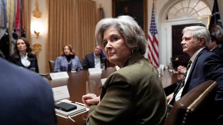 Susie Wiles, White House chief of staff, during a roundtable in the Cabinet Room of the White House on Dec. 8, 2025. 