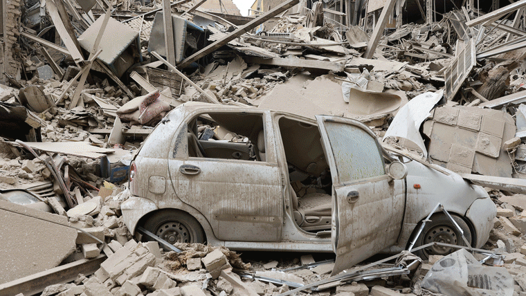 Destruction in Tehran and Beirut on March 16, 2026.