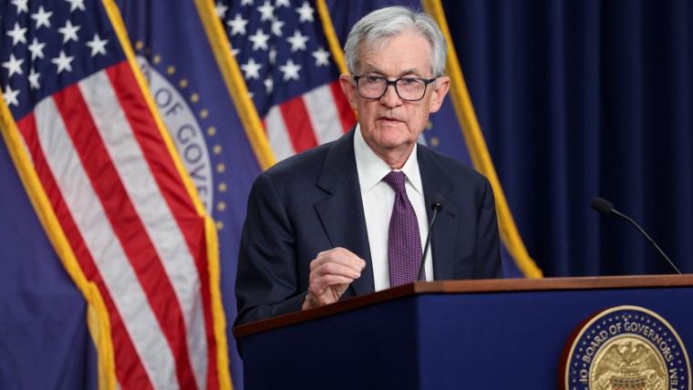 Federal Reserve Chair Jerome Powell speaks at the Federal Reserve on March 18, 2026.