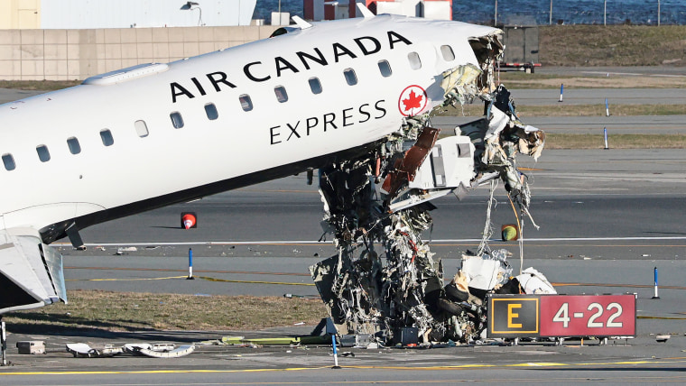 Image: *** BESTPIX *** Air Canada Express Plane Collides With Fire Truck At LaGuardia Airport