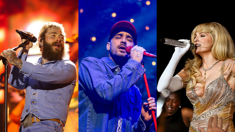 Post Malone, Zayn Malik and Meghan Trainor.