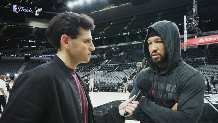NBC's Jesse Kirsch interviews Jalen Brunson of the New York Knicks on Friday, June 12, 2026.
