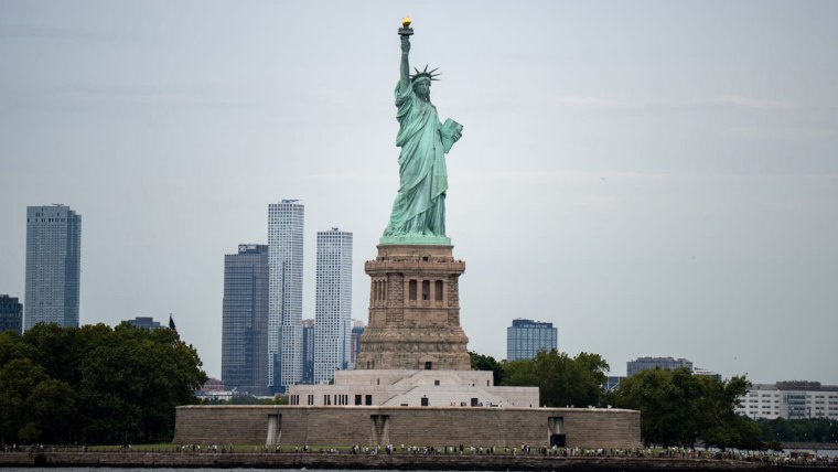 The Statue of Liberty is seen in New York City on Aug. 5, 2026.