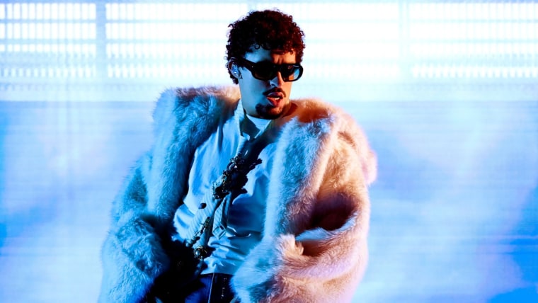 Bad Bunny performing live during his record breaking 2026 world tour finale