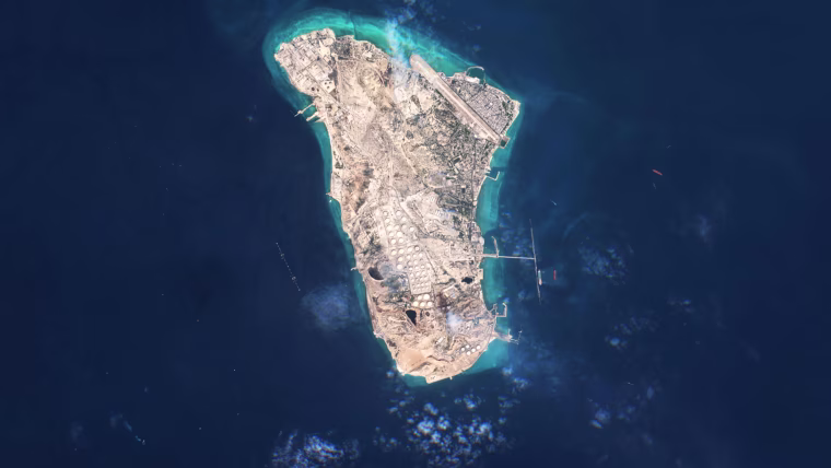 Satellite Imagery Of Kharg Island In Iran