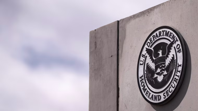 The seal of the US Department of Homeland Security.