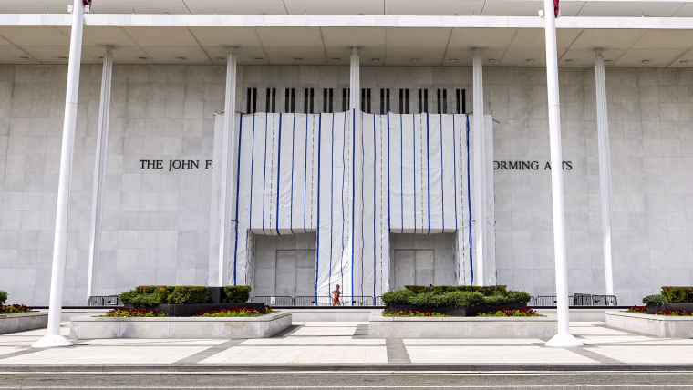 Kennedy Center's Sculpture "Blue," Removed As Part Of Trump's Renovation Plans For The Institute