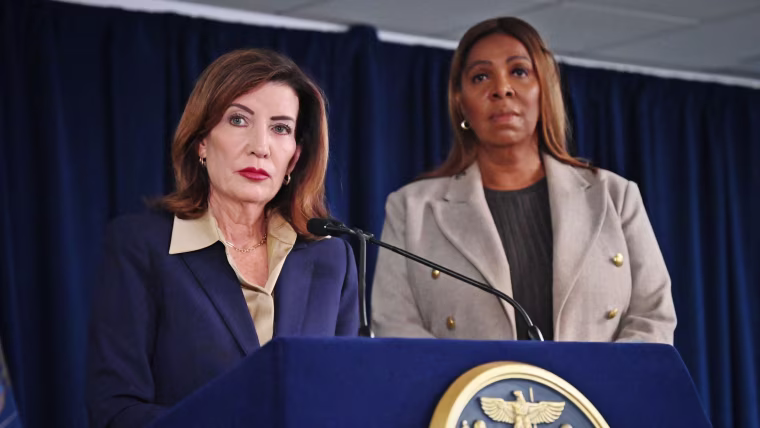 New York Gov. Kathy Hochul and New York Attorney General Letitia 