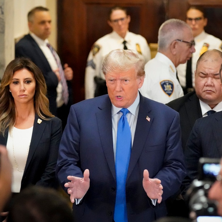 Former President Donald Trump, arrives at New York Supreme Court, on Oct. 2, 2023.