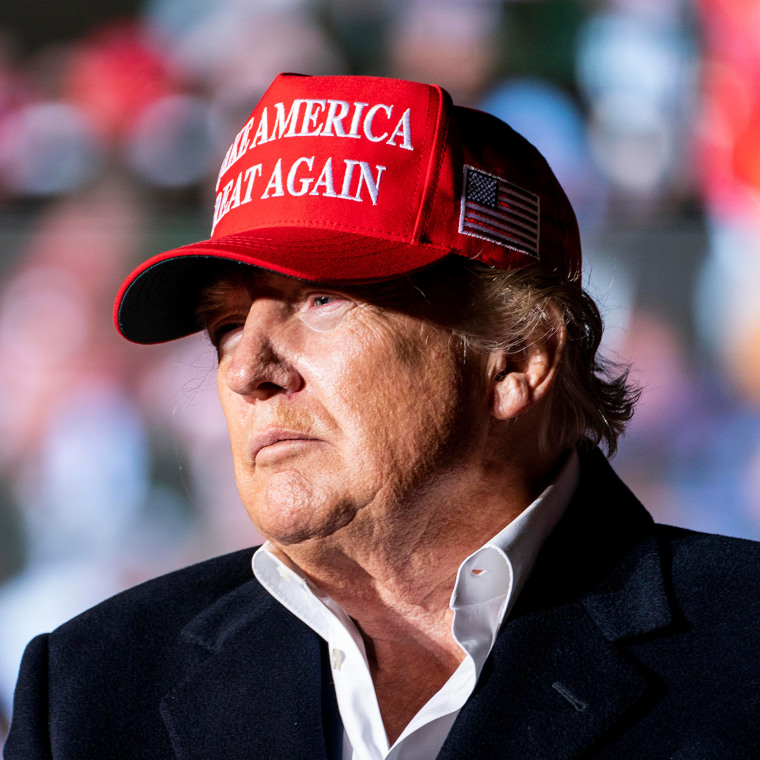 Former President Donald Trump speaks to his thousands of supporters at a rally in Florence, Ariz., in 2022. 