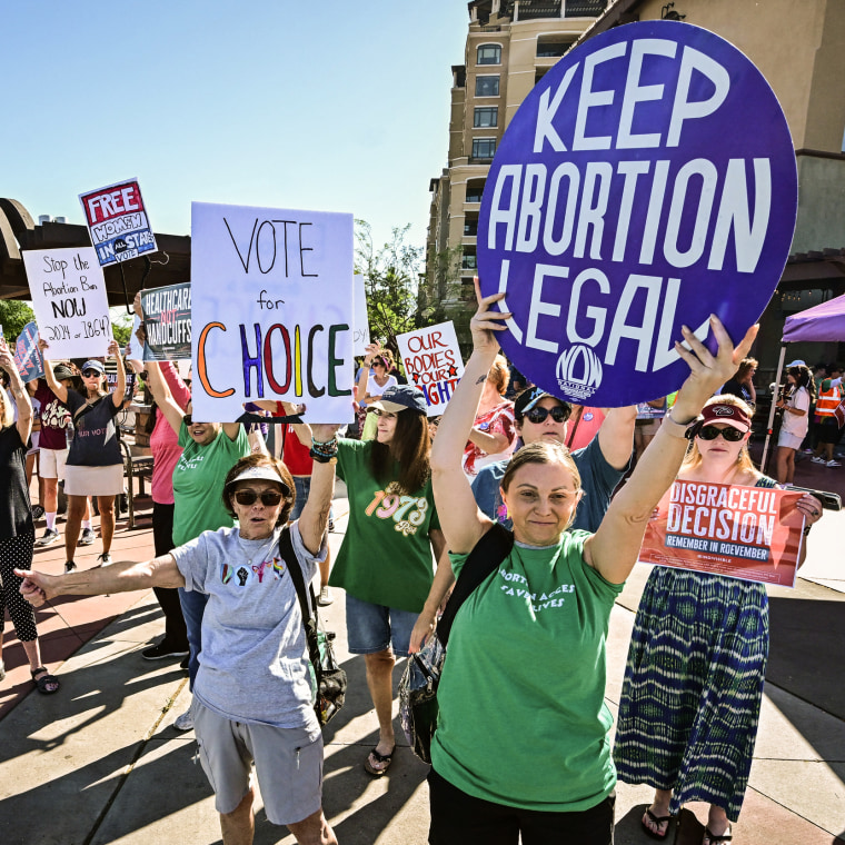 Image: Pro-abortion rights demonstrators rally in Scottsdale, Ariz.,