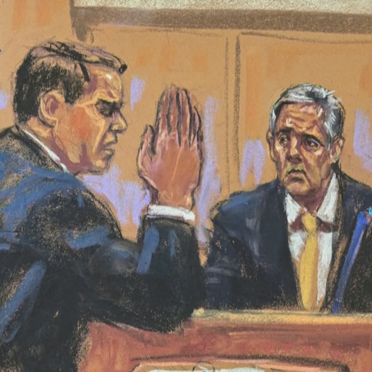 Michael Cohen is cross-examined by defense lawyer Todd Blanche
