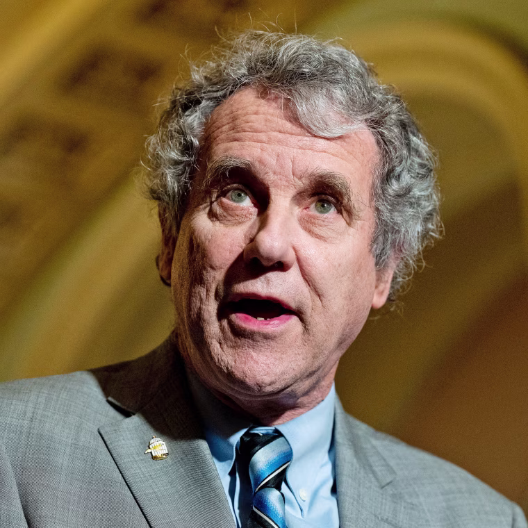 Sherrod Brown. speaking during a news conference