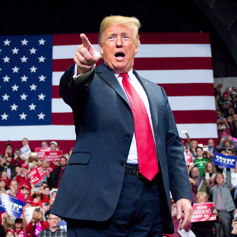 Image: President Donald Trump delivers remarks at a Make America Great Again rally in Fort Wayne, Indiana.