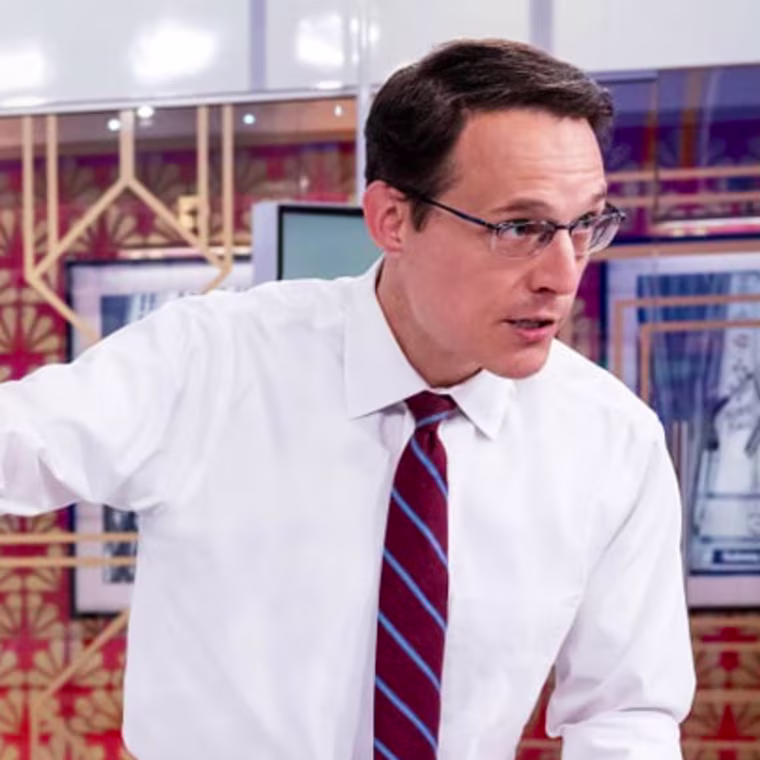 Steve Kornacki points at his "big board," with the words "Live Q&A" written.