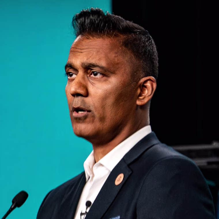 Former state Rep. Amish Shah, an emergency room doctor by trade, participates in the 2026 AZ Clean Elections primary debate for