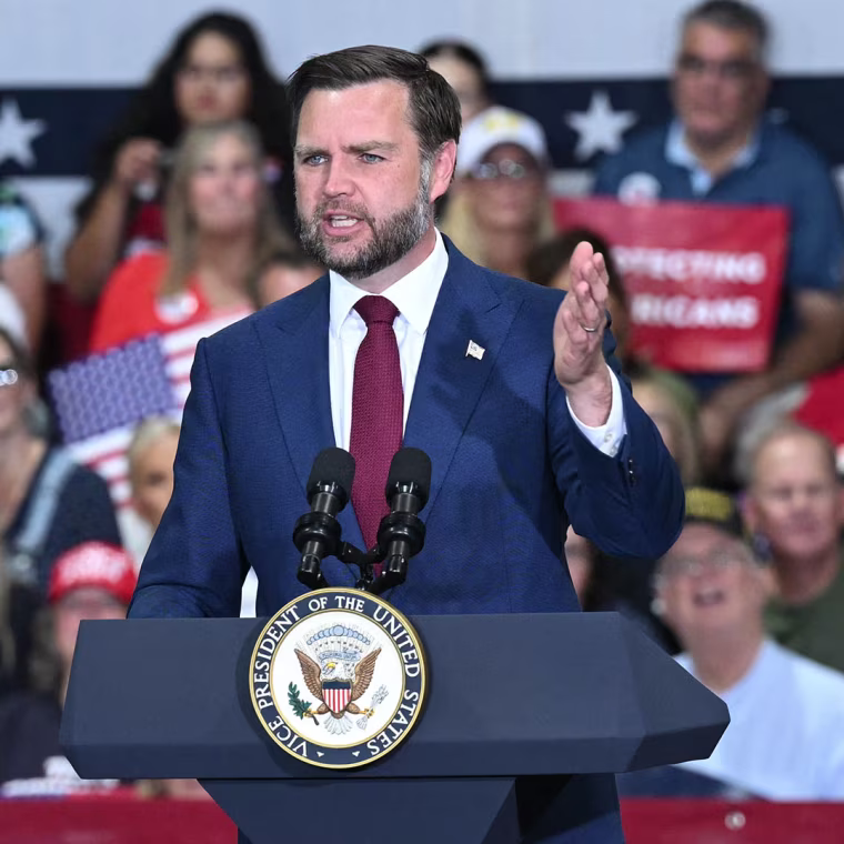 Vice President JD Vance speaks in Sterling Heights, Mich., on Aug. 31, 2026.