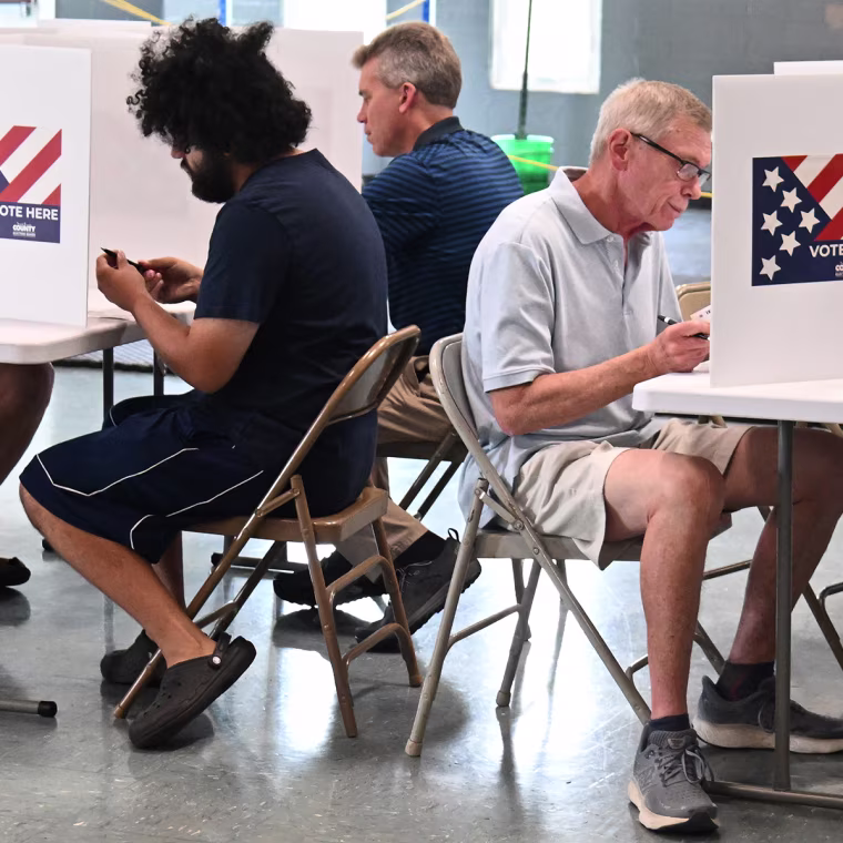 Voters cast their ballots on primary election day on Aug. 4, 2026, in St. Louis, Missouri