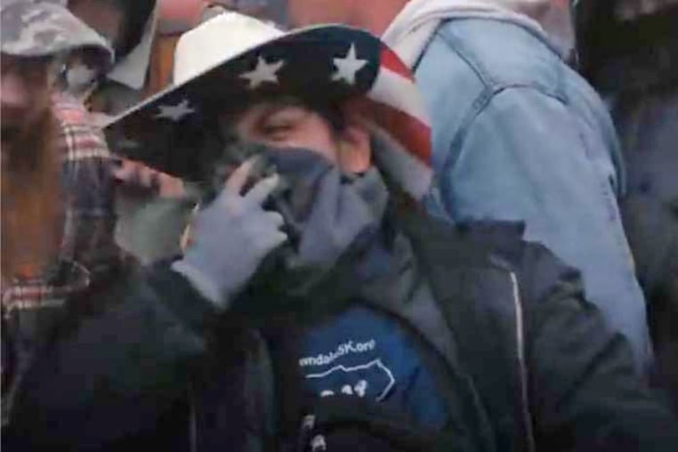 John Emmaneul Baneulos at the Capitol on Jan. 6, 2021, in a photo released by the FBI.