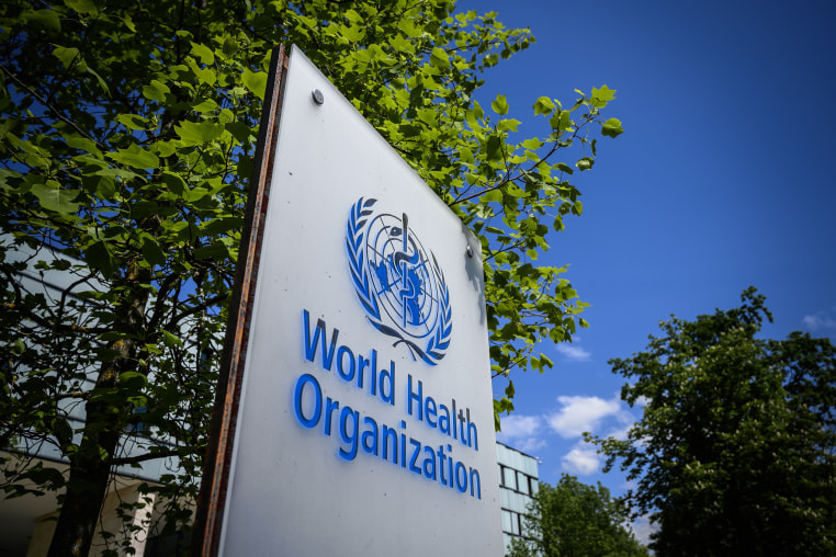 World Health Organization sign outside