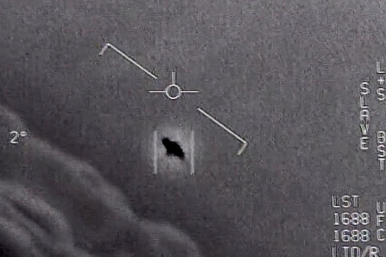 An unidentified aerial phenomenon in a video from the Department of Defense.