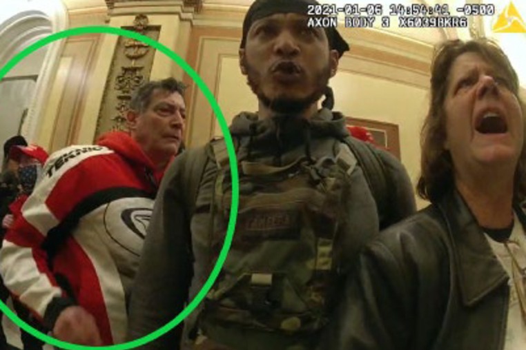 David Walls-Kaufman inside the Capitol on Jan. 6, 2021.