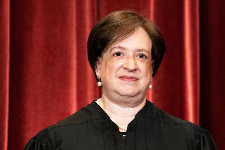 Associate Justice Elena Kagan stands during a group photo of the Justices at the Supreme Court in Washington, DC on April 23, 2021.